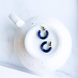 Huggie Hoops Collection | Small Tiny Minimalist Resin Hoops