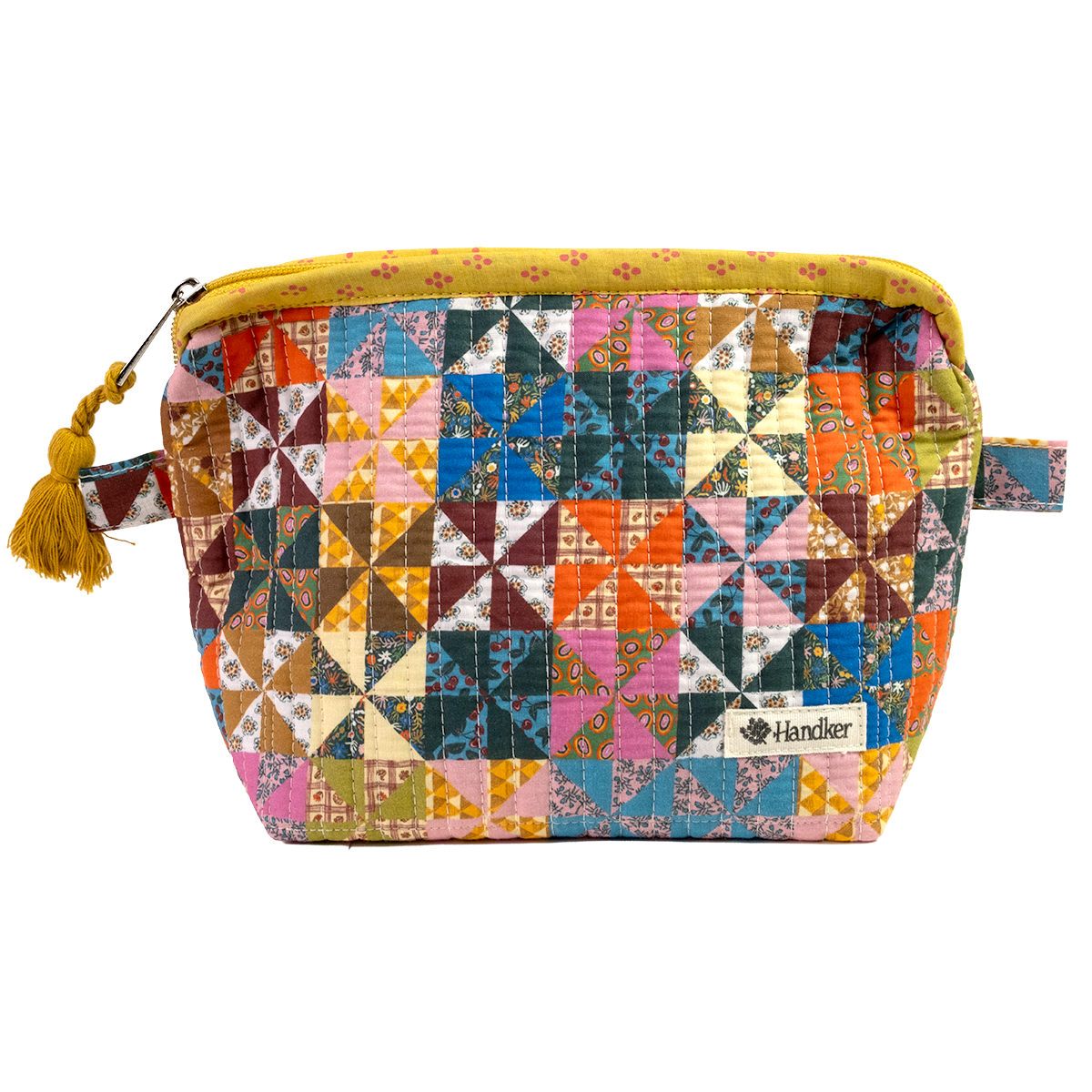 Calico Quilted Zipper Pouch