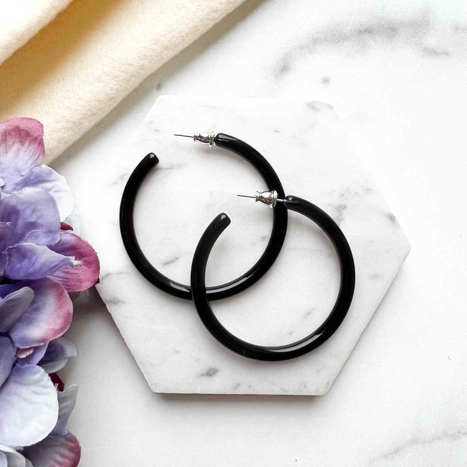 50mm Thin Hoop Earrings.