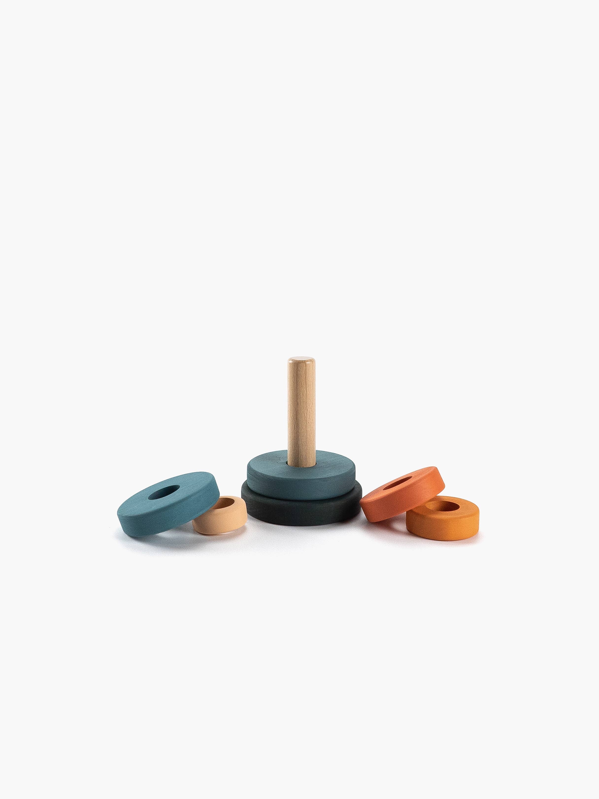 Mini Ring Stacker | Wooden Pyramid Toy | Tropics