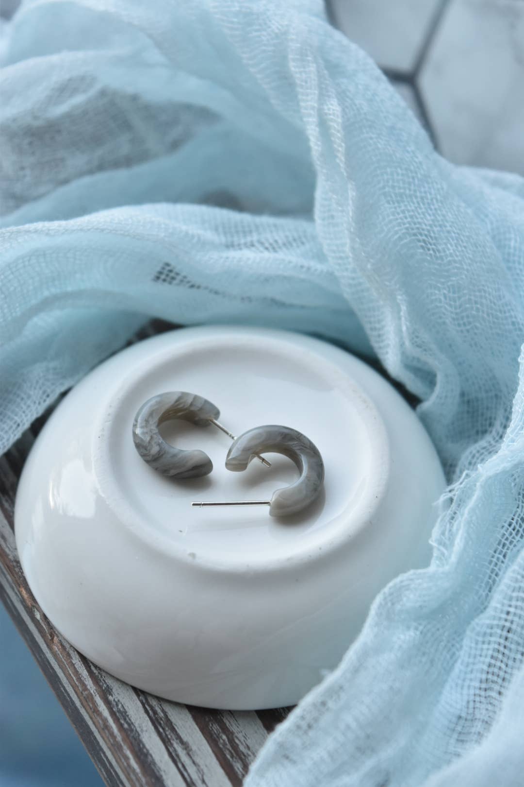 Huggie Hoops Collection | Small Tiny Minimalist Resin Hoops
