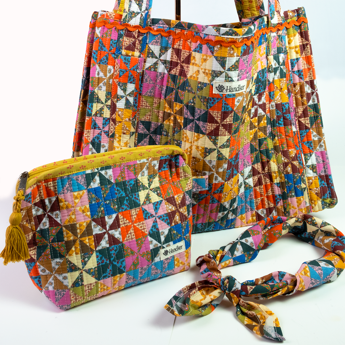 Calico Quilted Tote
