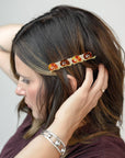 Escargot Snail Neutral Pattern Acetate Alligator Hair Clip