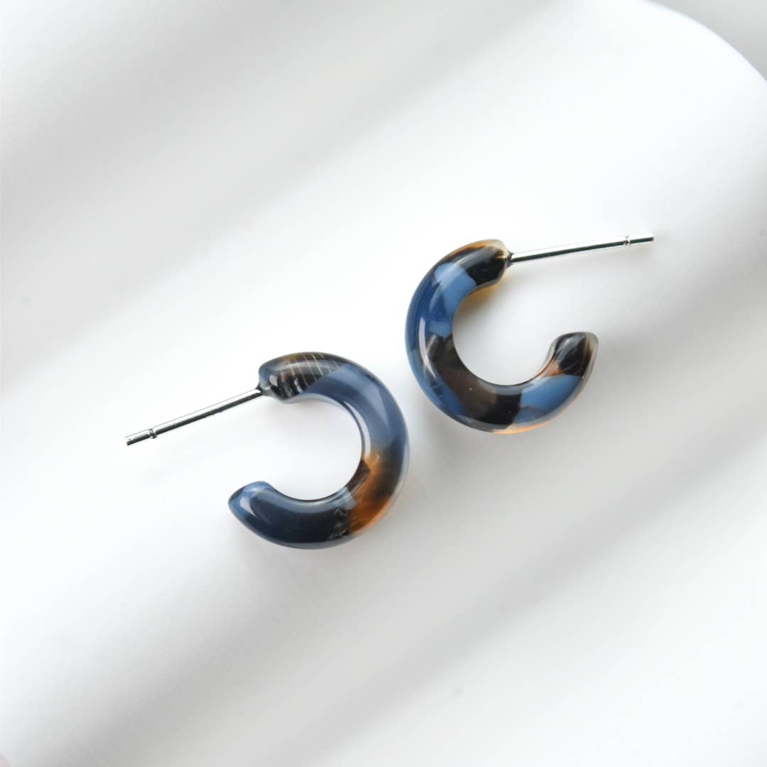 Huggie Hoops Collection | Small Tiny Minimalist Resin Hoops