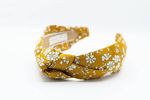 Floral Knotted Headband | Liberty of London Fabric | Mustard