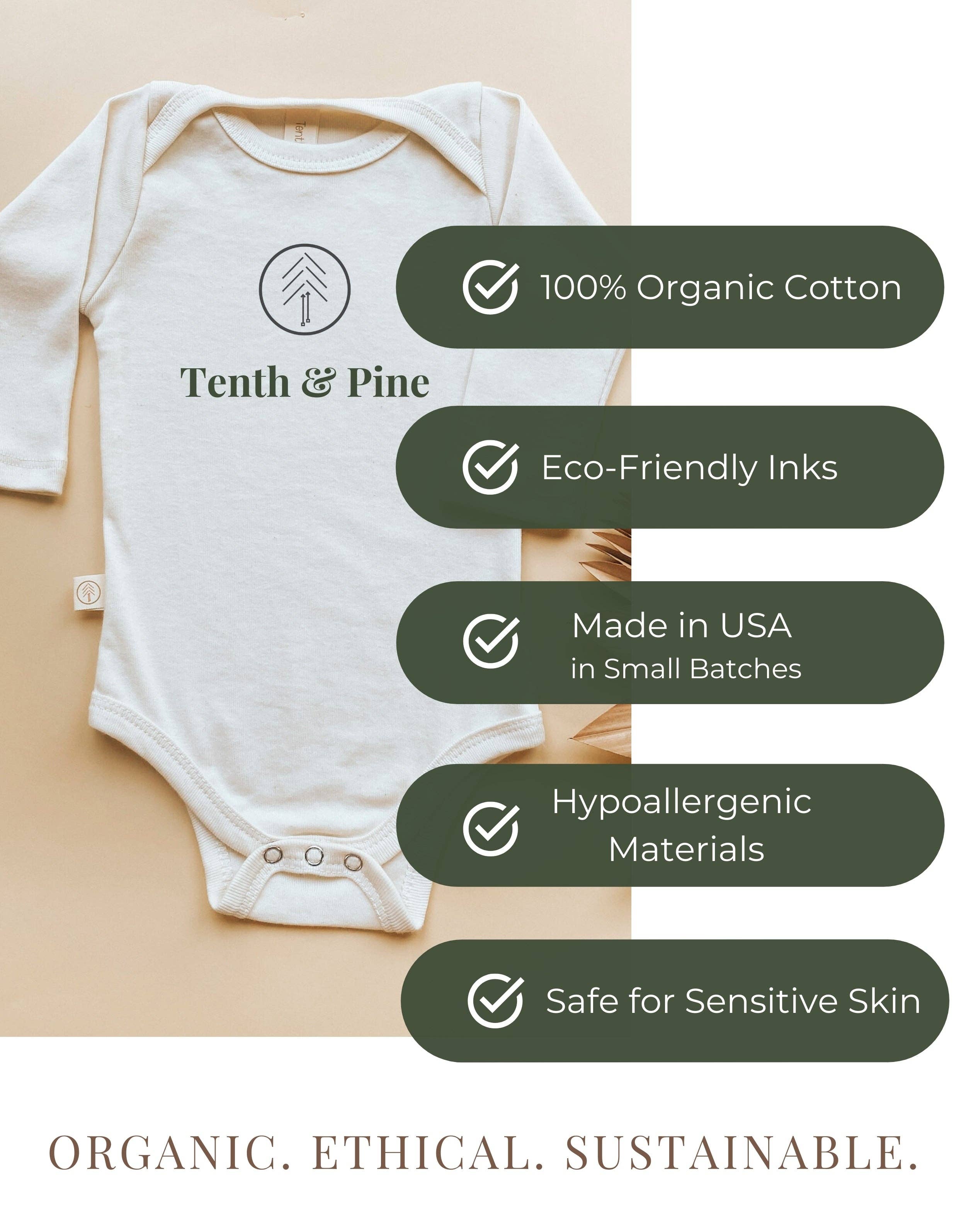 Be Merry Organic Cotton Baby Bodysuit Long Sleeve