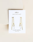 Threader - Clear Quartz - Gold Earrings