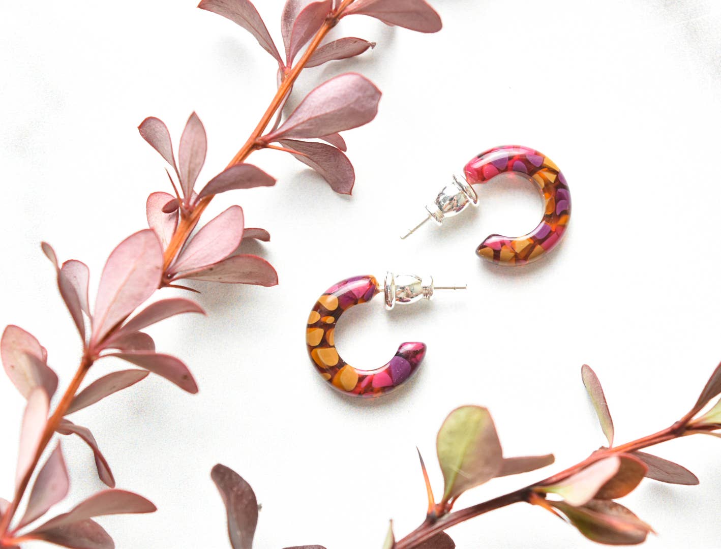 Huggie Hoops Collection | Small Tiny Minimalist Resin Hoops
