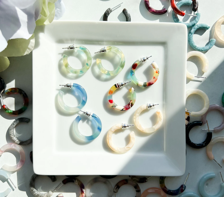 Ultra Mini Hoop Earrings | Small Acetate Hoops