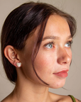 Mini Heart Studs in Opal
