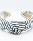 Striped Knot Headband for Spring Summer | Indigo Blue White