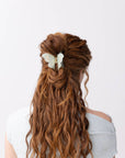 Light Green Acetate Lunar Moth Hair Claw with Crescent Moons