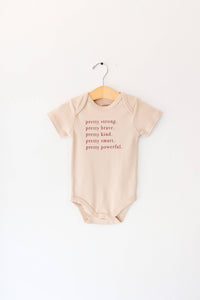 Pretty Brave baby onesie, baby clothes, girls onesie, gift