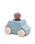 Grey Wooden Car with Figure