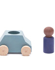 Grey Wooden Car with Figure