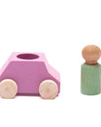 Pink Wooden Car with Figure