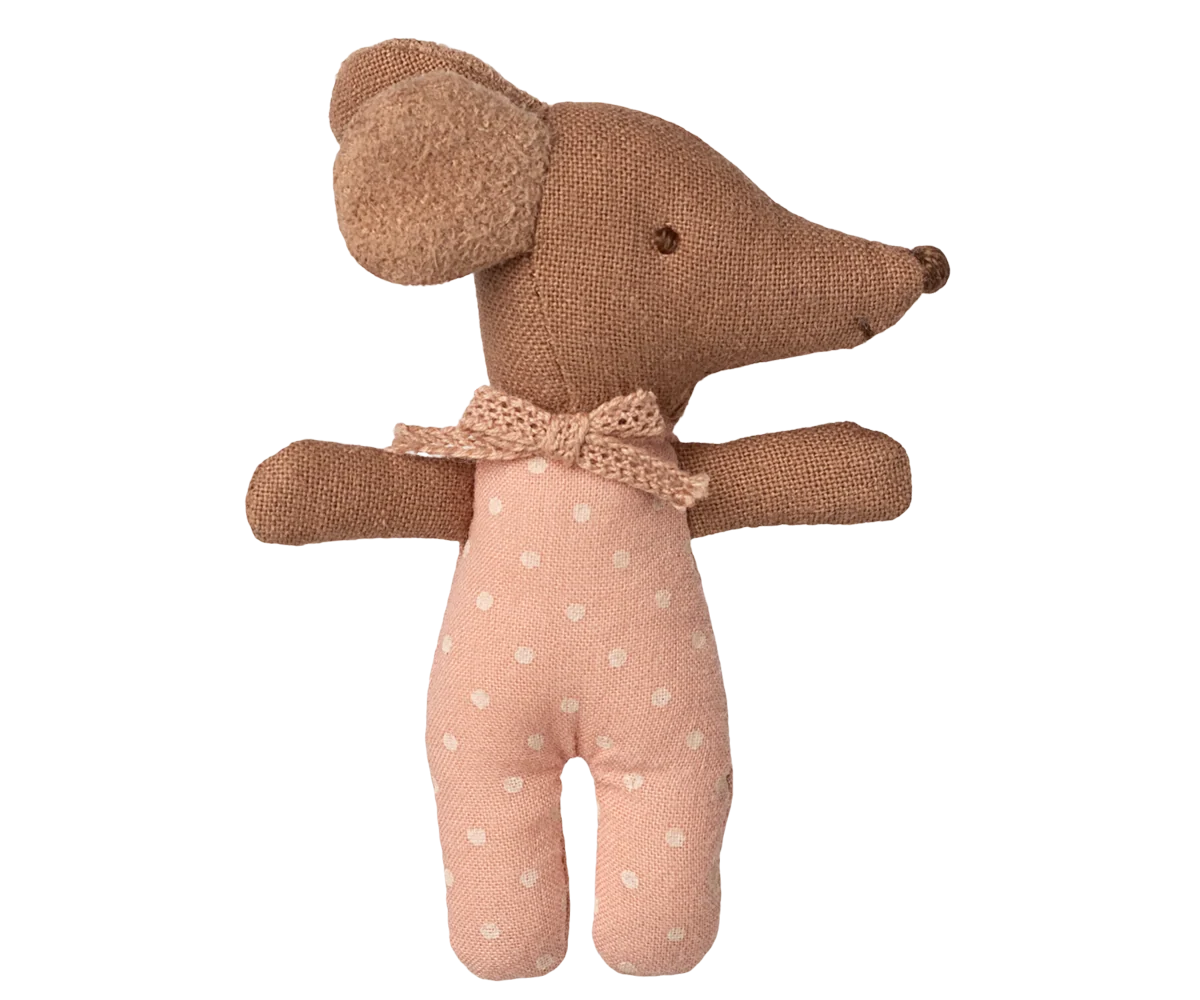 Sleepy Wakey Baby Mouse in Box - Rose