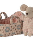 Baby mouse in Carry Cot - Rose