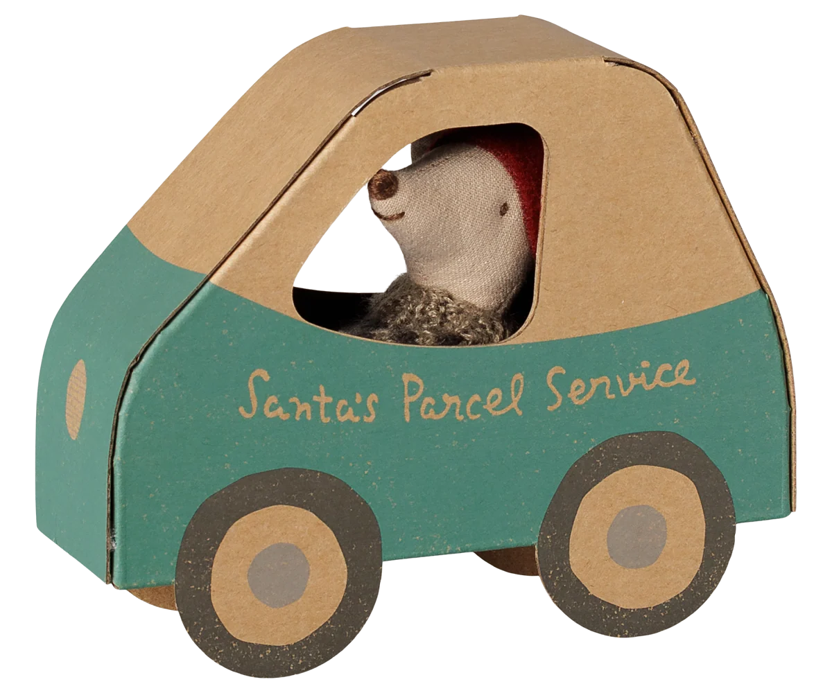 Little Brother Christmas Mouse in Car Box
