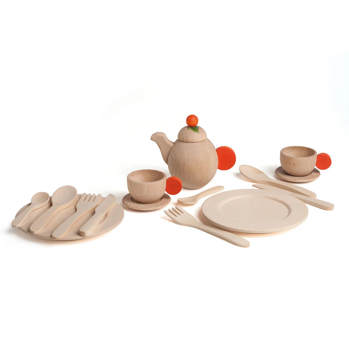 Wooden Crockery and Tea Set