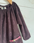 Winter Sale - Agnes Long Sleeved Dress - L/W Corduroy with Bunny Print