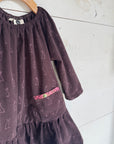 Winter Sale - Agnes Long Sleeved Dress - L/W Corduroy with Bunny Print