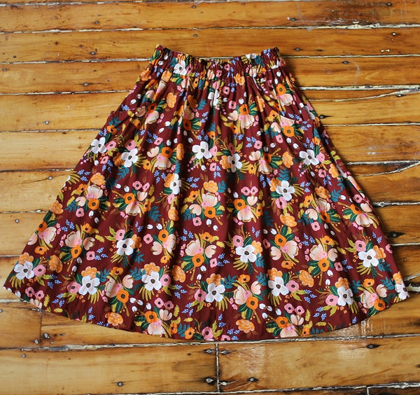 Women's Isabel Skirt - Rifle Paper Co Rayon – Hedgehog Belly Designs