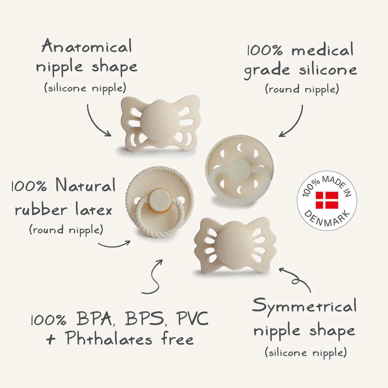 FRIGG Baby's First Pacifier Moonlight Sailing  4-pack