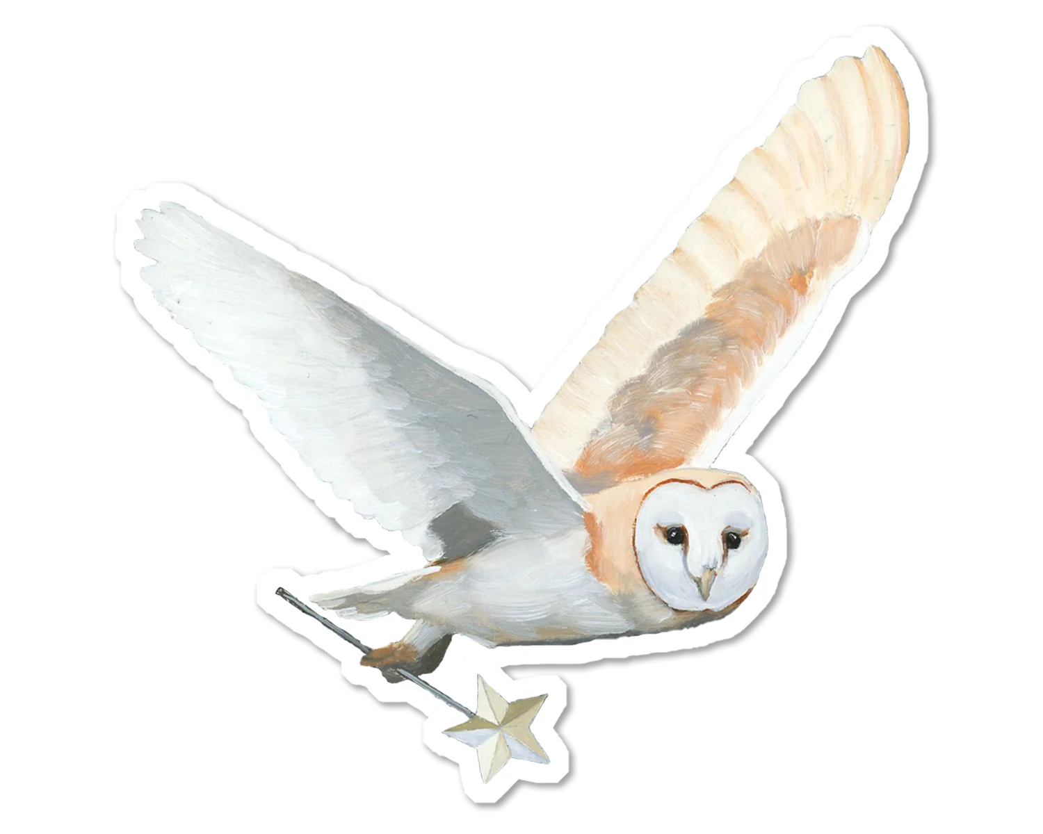 Owl with Magic Wand  Sticker - Kim Ferreira, Joie de Vivre
