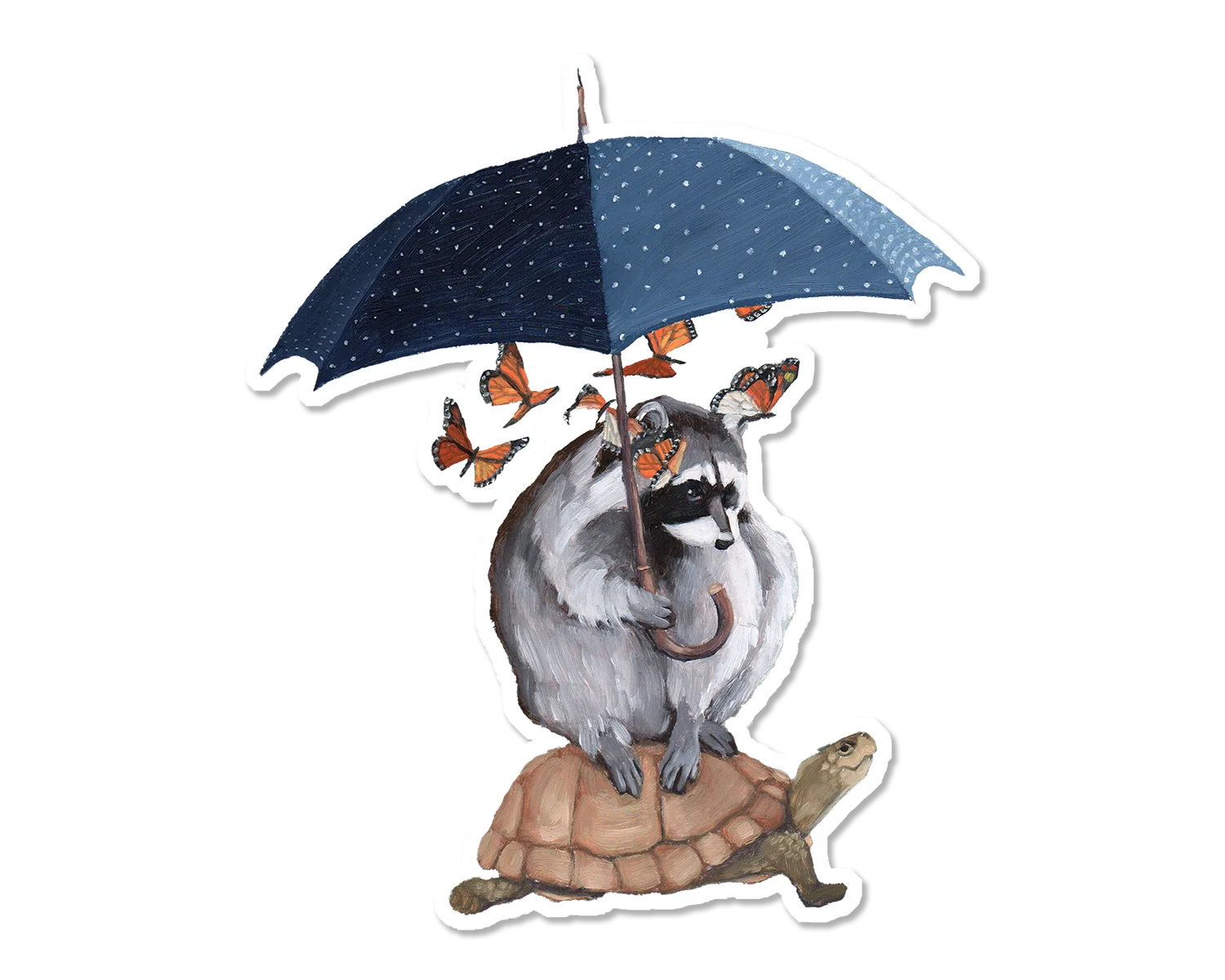 Raccoon with Umbrella Sticker - Kim Ferreira, Joie de Vivre