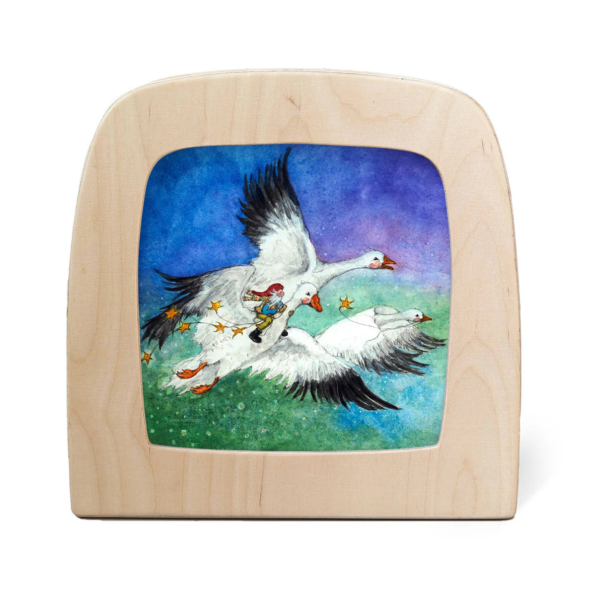 Eentje Van Margo Silhouette - George and the Snow Geese - Toverlux lamp/frame artwork