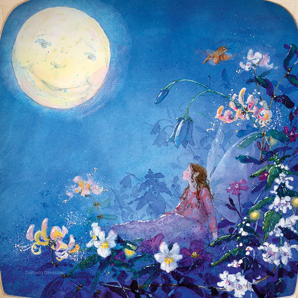 Daniela Drescher Silhouette - Little Fairy Can't Sleep Moon - Toverlux lamp/frame artwork