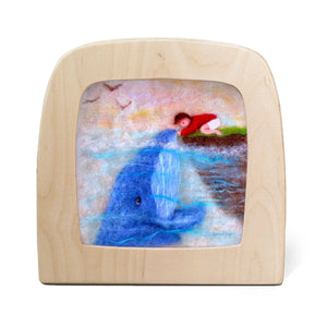 Het Wol Feetje silhouette - Whale Friend - Toverlux lamp/frame artwork