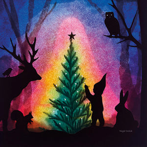 Vogel Geluk silhouette - Christmas Tree  - Toverlux artwork