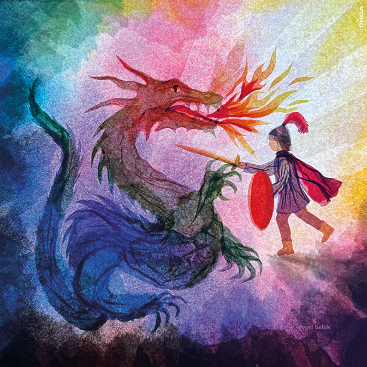Dragon Vogel Geluk silhouette - St. Joris  - Toverlux artwork