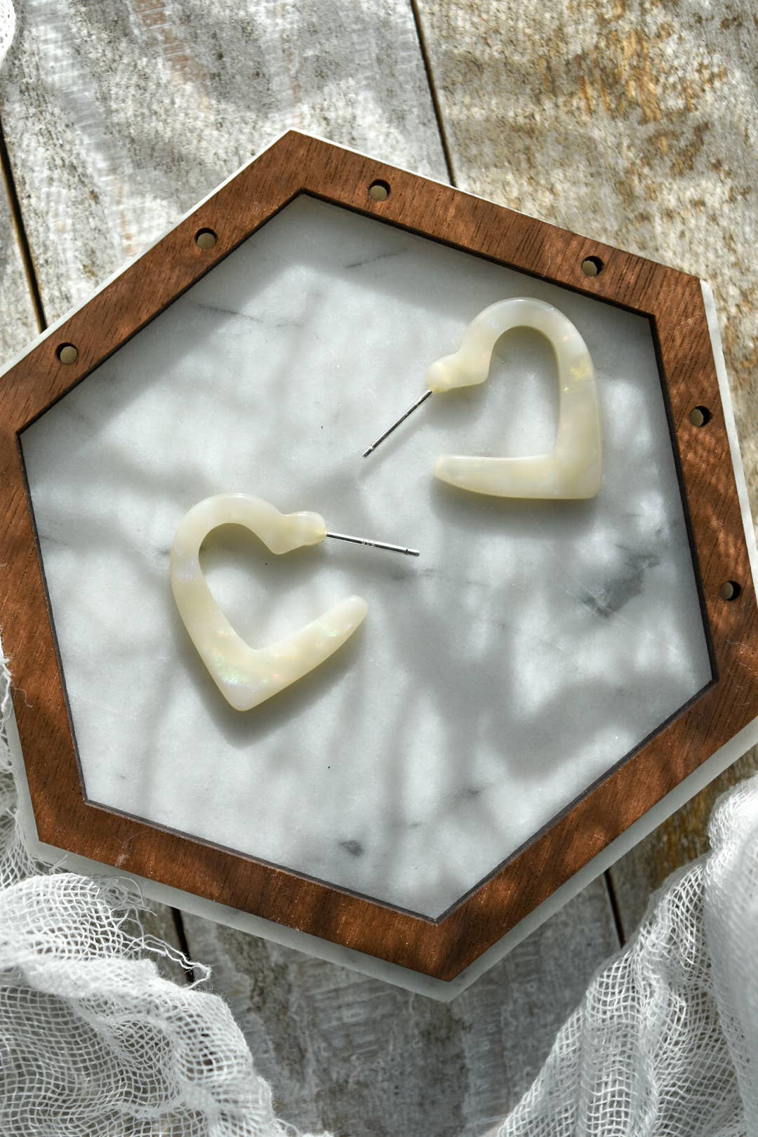 Heart Hoop Earing Collection Eco-Friendly Colorful Acetate
