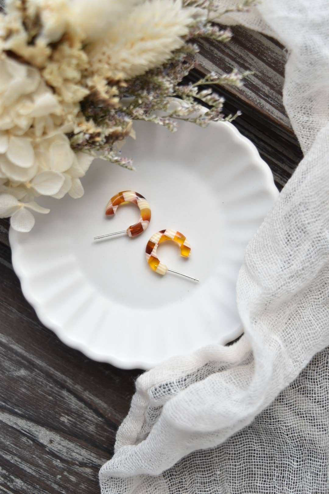 Huggie Hoops Collection | Small Tiny Minimalist Resin Hoops