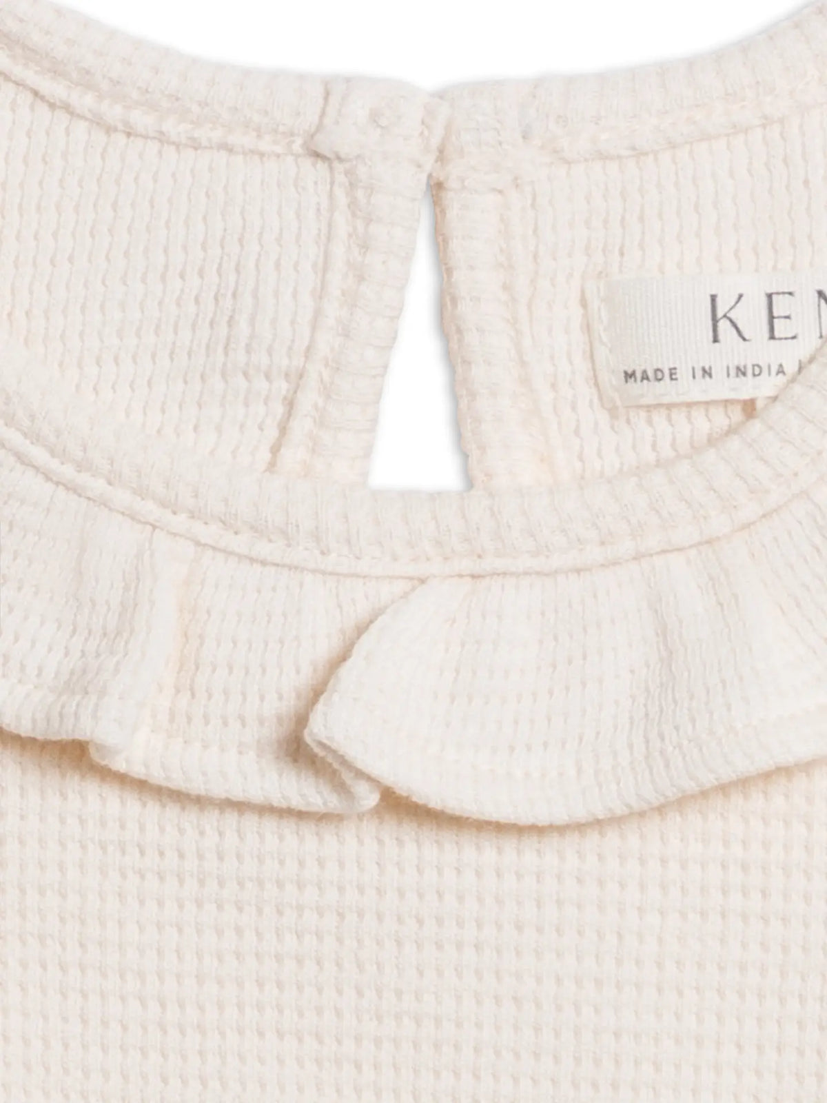 Organic Mae Ruffle Waffle Bodysuit - Ivory