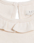 Organic Mae Ruffle Waffle Bodysuit - Ivory