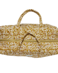 Olive Iris Printed Large Quilted Overnight Bag