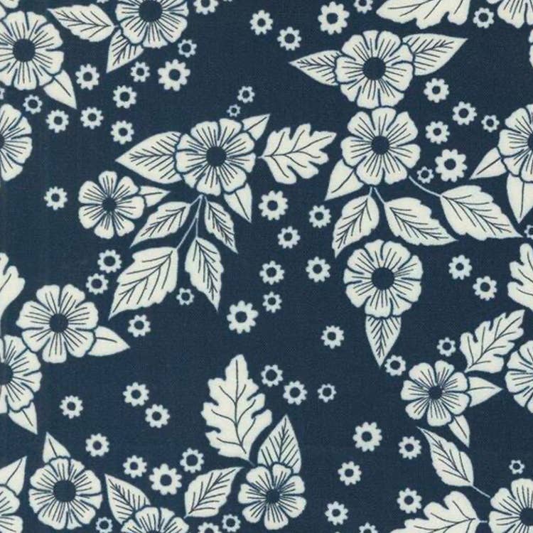 Top Knot Headband Floral Scatter - Navy
