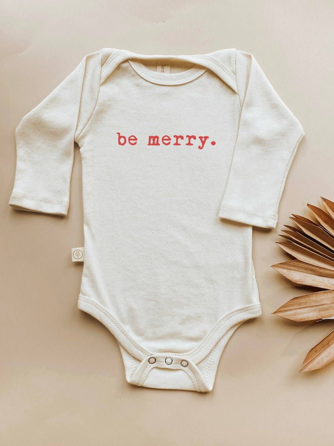 Be Merry Organic Cotton Baby Bodysuit Long Sleeve