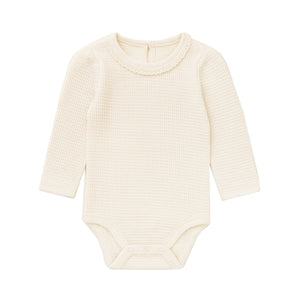 Langley Waffle Knit Lace Neckline Bodysuit