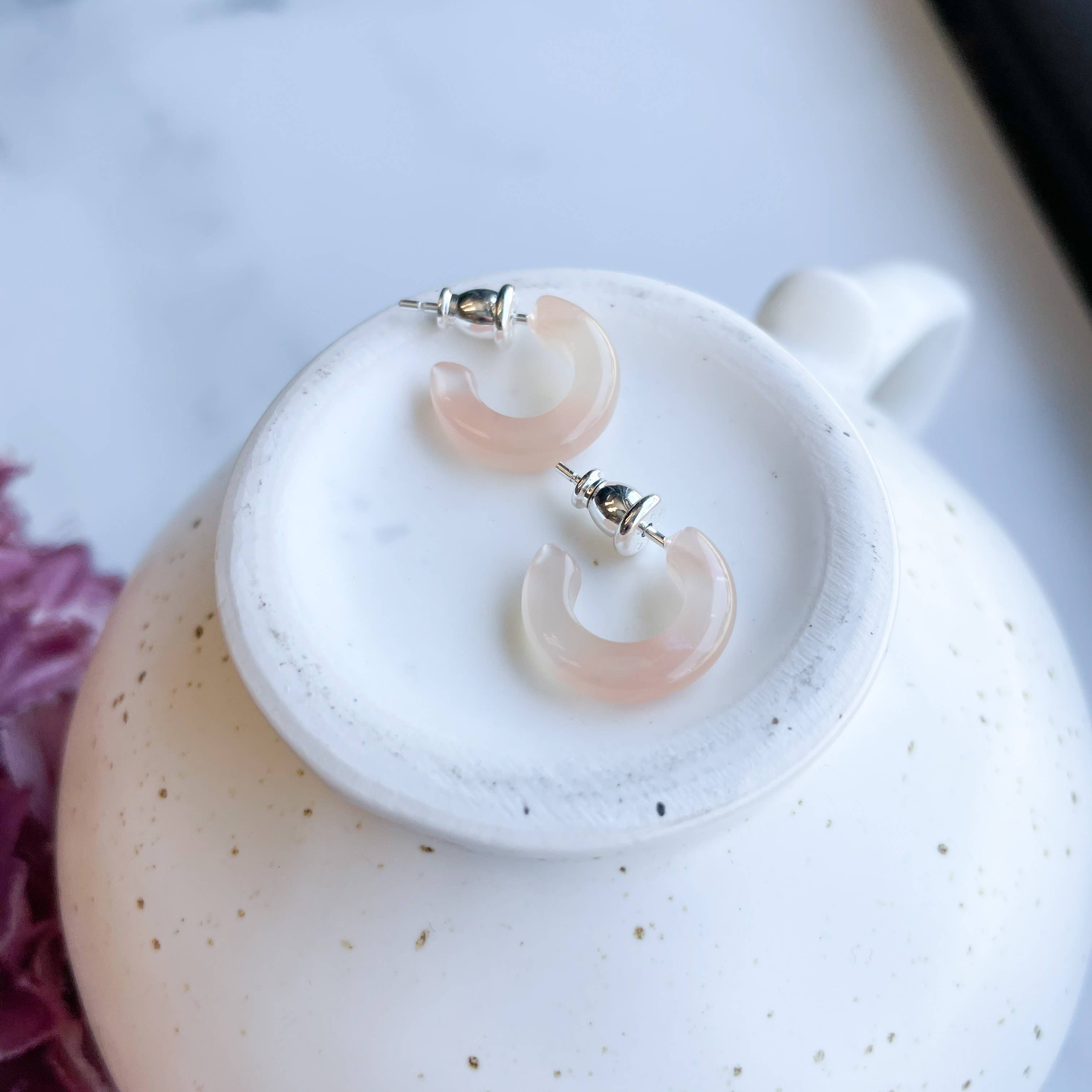 Huggie Hoops Collection | Small Tiny Minimalist Resin Hoops