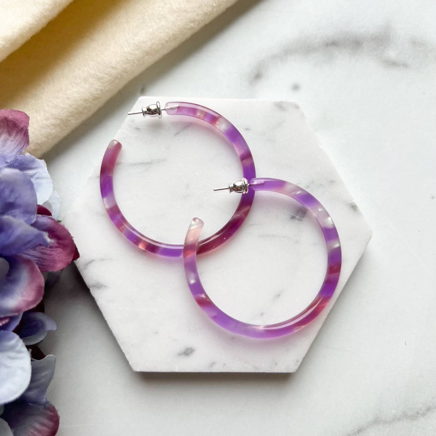 50mm Thin Hoop Earrings.
