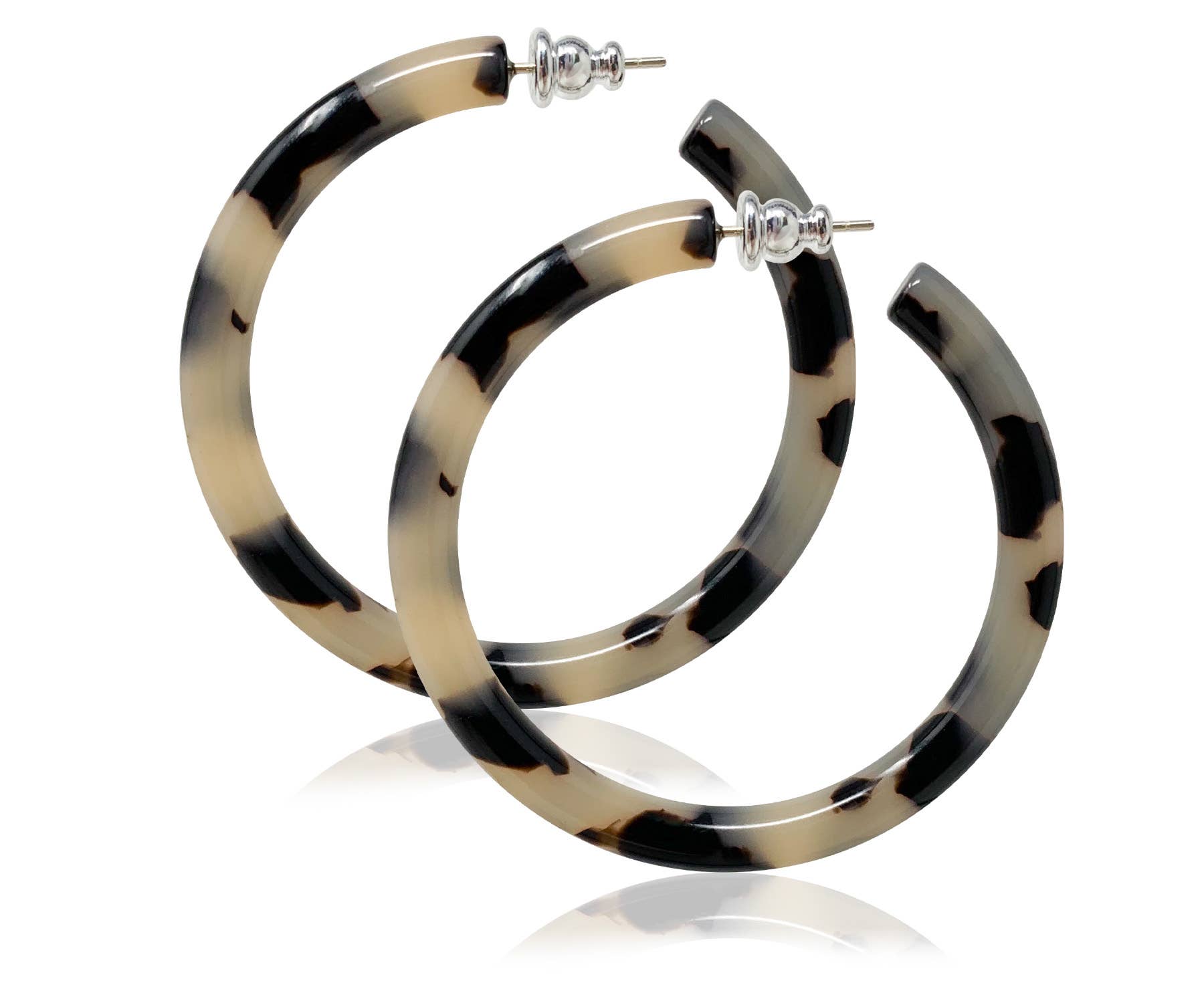 Round Hoop Earrings in Bio Blonde Tortoise