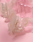 Light Green Acetate Lunar Moth Hair Claw with Crescent Moons