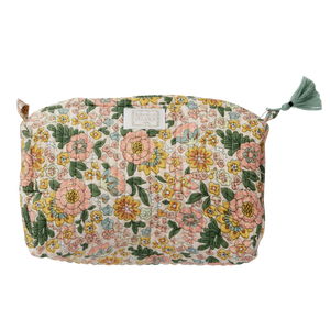 Toiletry Bag Quilted with Flowers Indi Amaia Rose