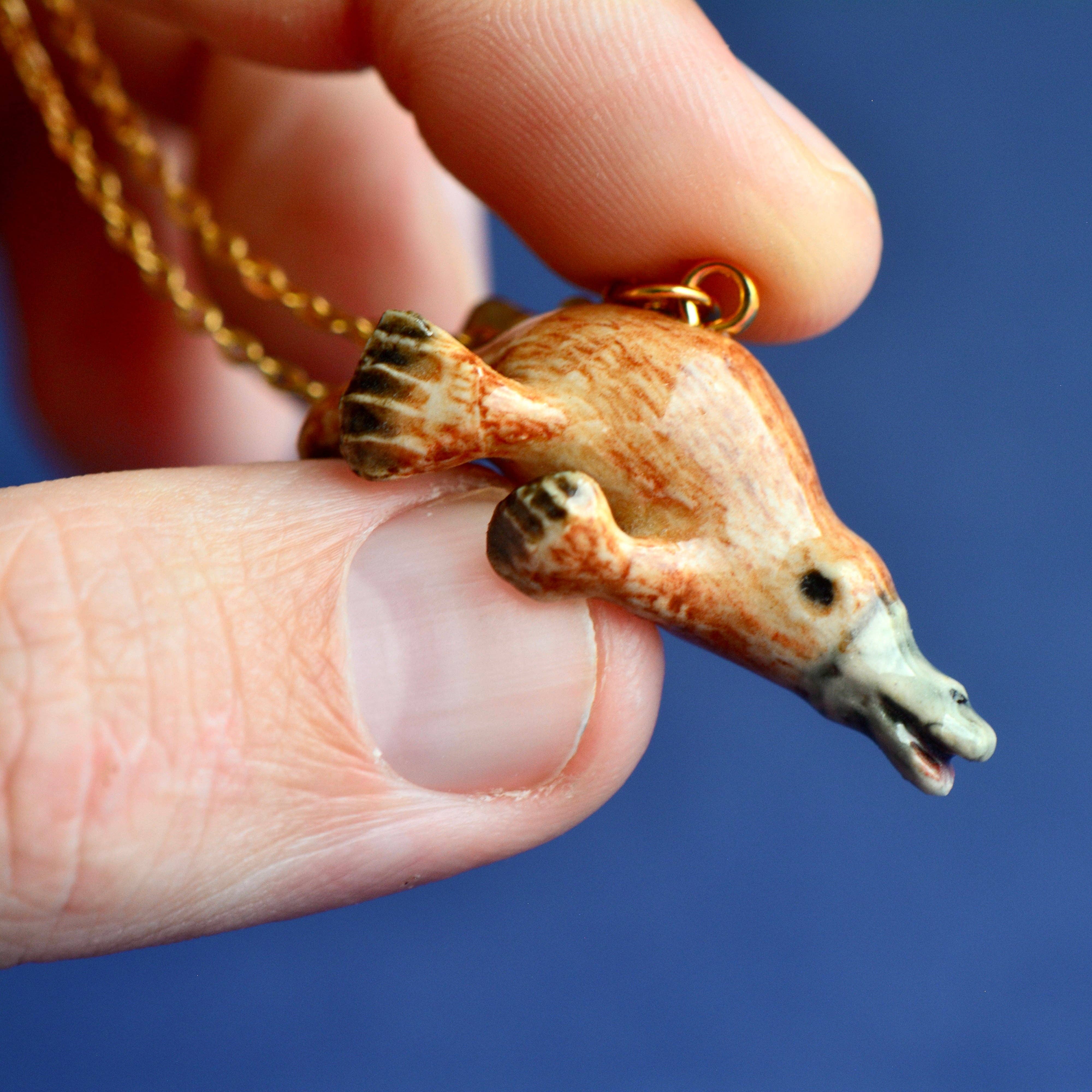 Platypus Necklace - hand painted porcelain