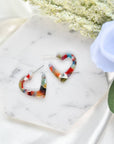 Heart Hoop Earing Collection Eco-Friendly Colorful Acetate